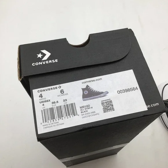Converse Chuck Taylor All Star Hi Mens Size 4 Black M9160 Sneakers NEW - Picture 6 of 6